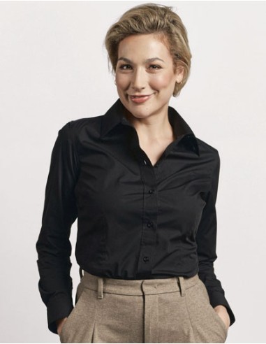 PRM-6315-Womens Poplin Shirt Long Sleeve